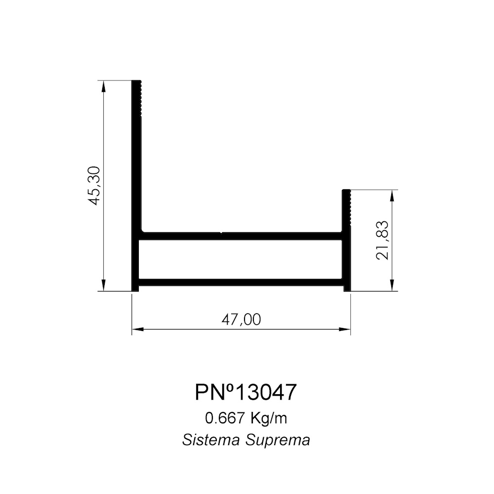 MARCO PROYECCI&Oacute;N Y DESLIZ SUPREM CL&Aacute;SICA ANODIZADO NATURAL