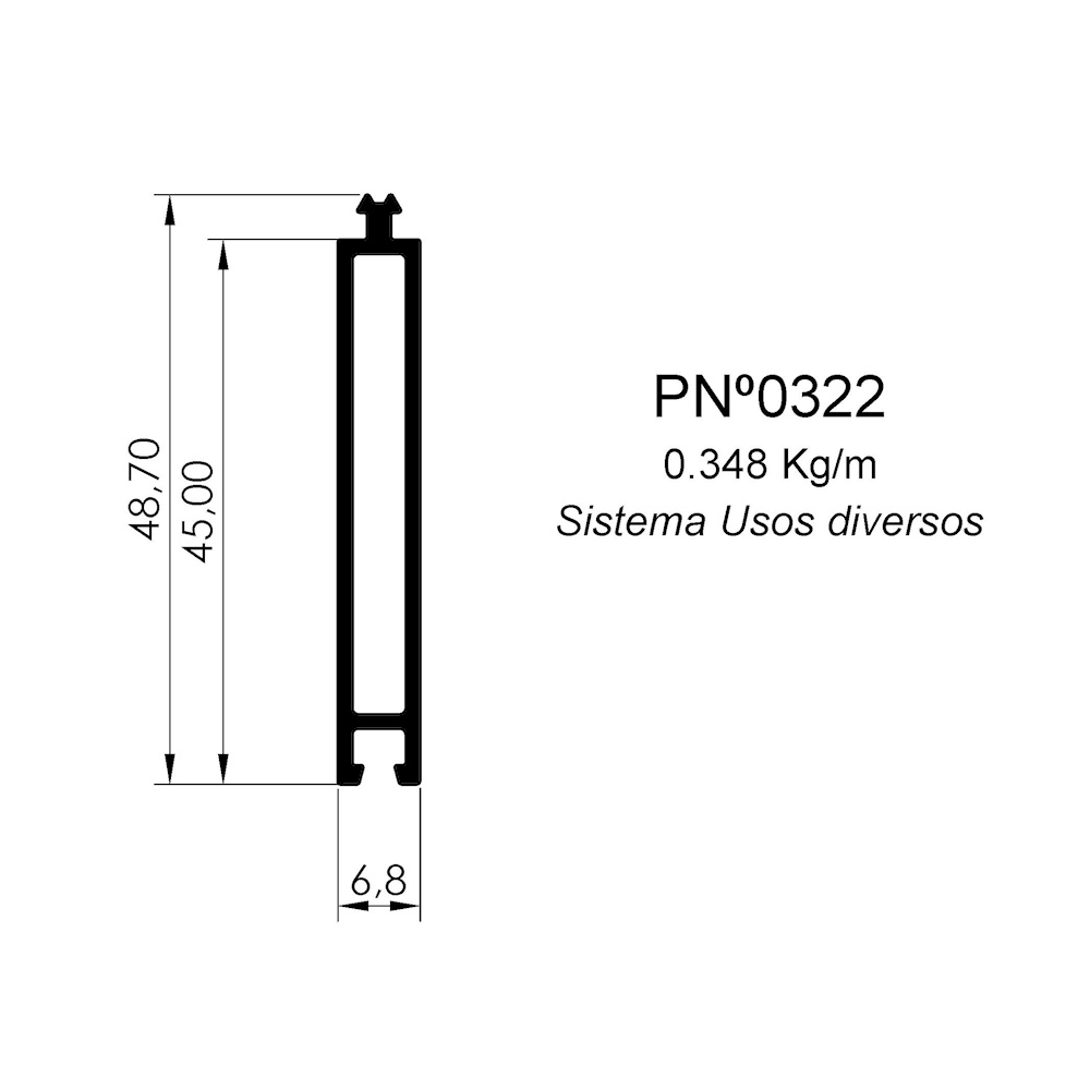 BU&Ntilde;A PARA PERFIL 0321 ANODIZADO NATURAL