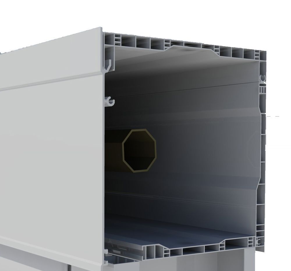 CAJON PVC COMPACTO 1 CARA AL. 155MM. NEGRO LARGO 5.8